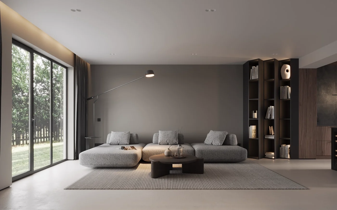 Aluminium sliding doors in Anthracite Grey with ultra slim frames