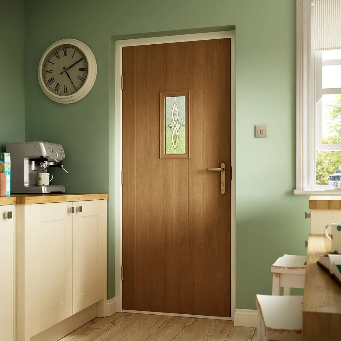Oak effect composite back door