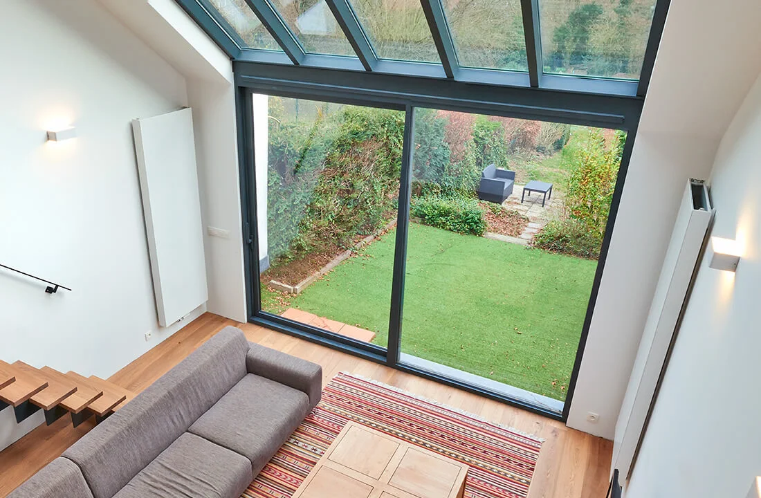 Black patio door showing Yale security locks