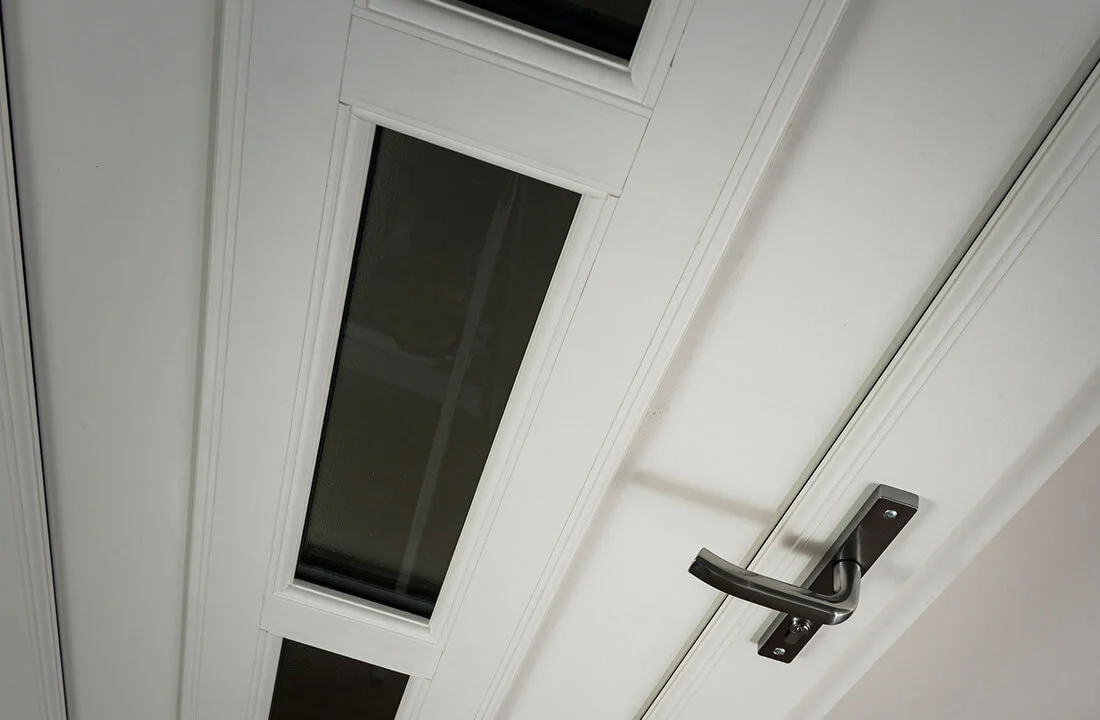 White uPVC door close up