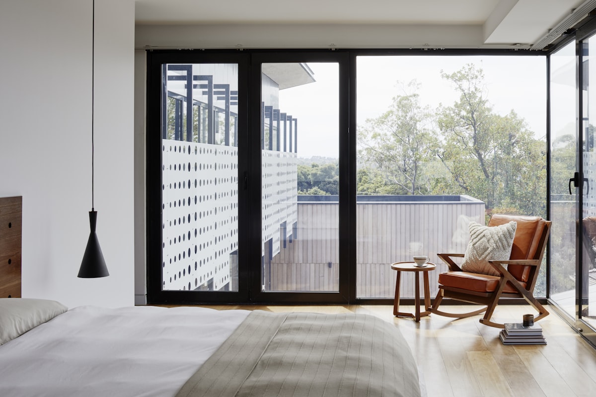 Interior with aluminium window frames