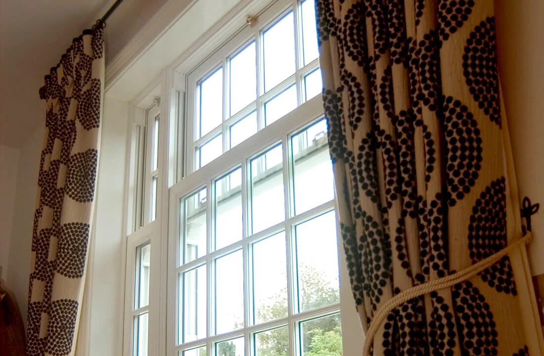 Security lock detail on uPVC sliding sash window