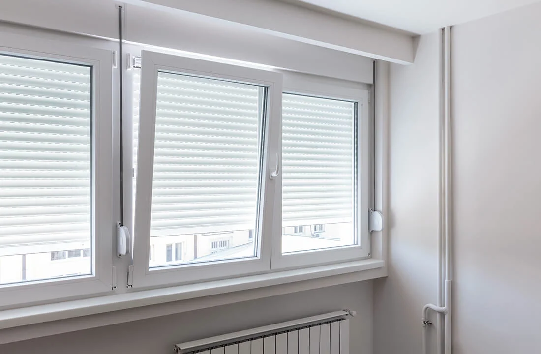 uPVC tilt and turn window showing inward tilt position for ventilation